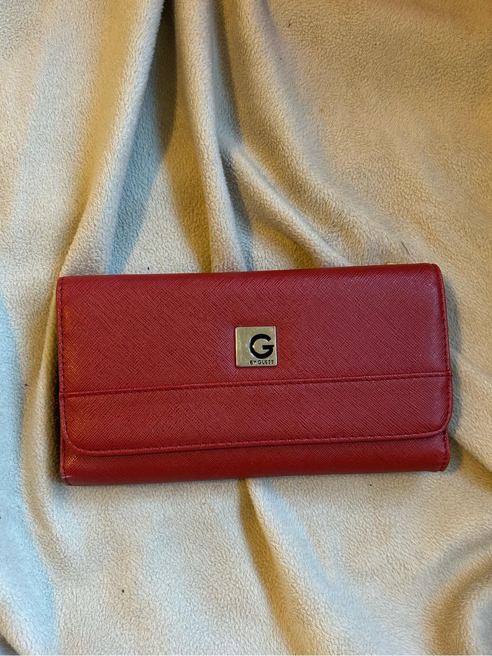 G by Guess Red Fold-Over Wallet | Silver G Logo